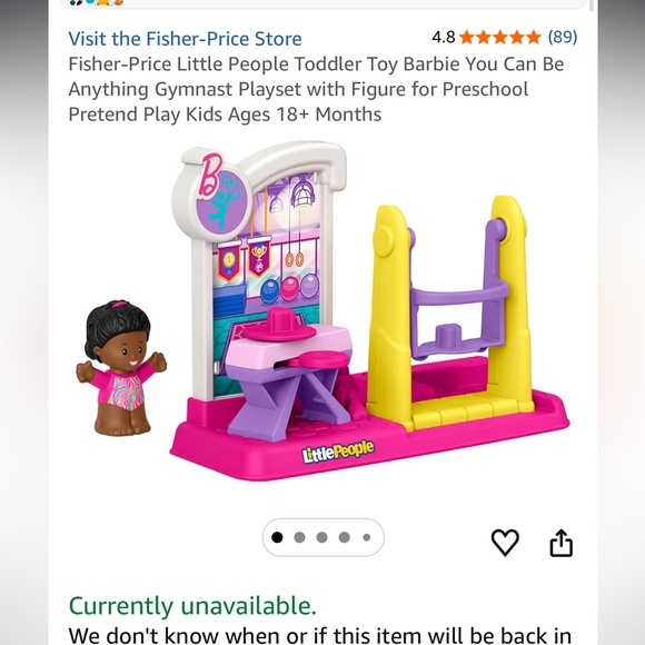 Fisher Price Little People/Barbie gymast you can be anything - Picture 3 of 3